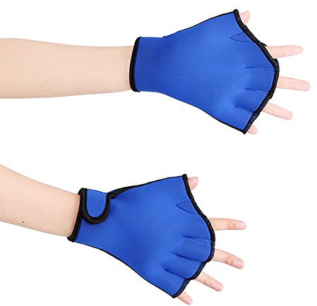 Aquatic-Handschuhe, Trainingshandschuhe, Wasserresistent, für Damen, Herren und Kinder, Größe M (Blau, Mittel)