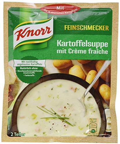 Knorr Feinschmecker Kartoffelsuppe mit Crème fraîche leckere Gemüsesuppe mit nachhaltig angebautem Gemüse 2 Teller