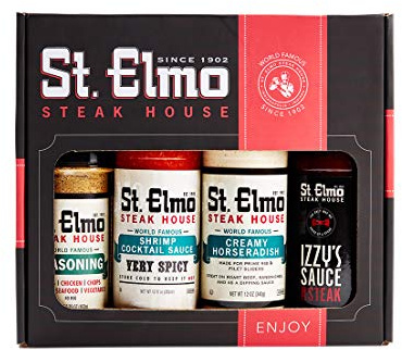 St. Elmo Steak House Gift Box (Steak Sauce, Creamy Horseradish, Cocktail Sauce, Seasoning)