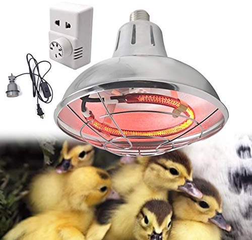Infrared Heat Lamp Reptile 200W-400W, Chicken Brooder Heat Lamp Sunlight Lamp with Thermostats for Winter Animal Farm, Conducive to Animal Growth