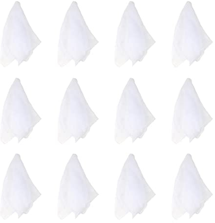 Larcele 12 Pièces Foulard de Danse Écharpe de Jonglerie Pour Performance Prop Accessoire 24 x 24 Pouces WDSJ-02 (Blanc)