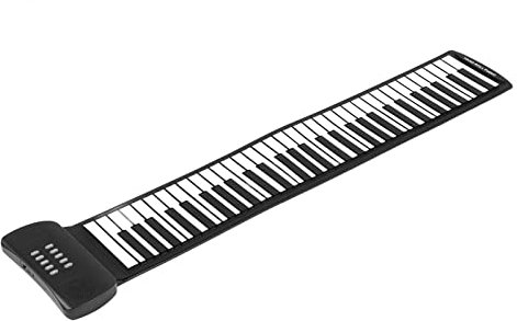Roll-up-Piano, Tragbares Keyboard Mit 61 Tasten, Handroll-E-Tastatur für Anfänger Und Kinder, Pädagogisches Elektronisches Digitales Musik-Keyboard Mit Lautsprecher (PM61)
