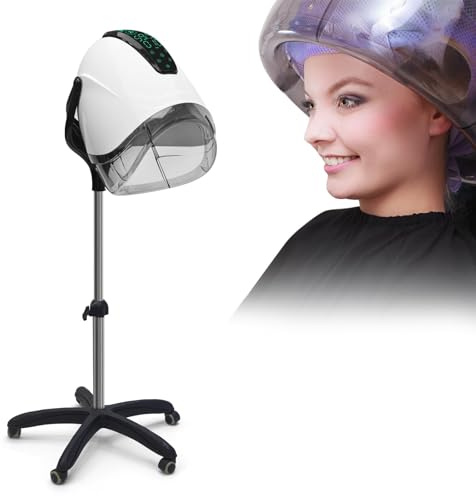 Elitzia 1000W Hooded Hair Dryer Salon Standard Hair Drying Machine Versatile Styling 8 Mode Operation Heating Device for Home and Salon ET1717W (Elegant White Five Legs)