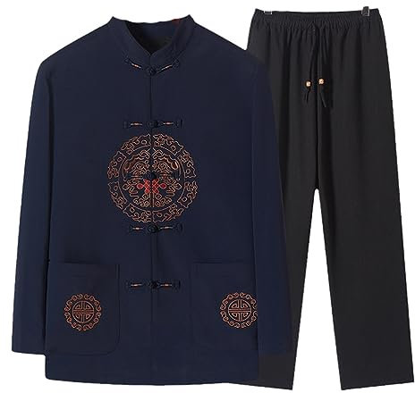 Traditionelles Hemd, Oberteil, Hose, Kung-Fu-Tang-Anzug, traditionelle chinesische Kleidung für Herren, Kleidung, Bluse und Hose