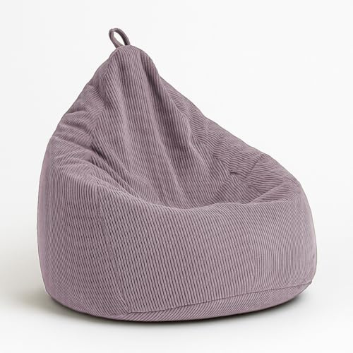 chilly pilley® Puf de Pana con Relleno de EPS - cojín de Asiento, cojín de Juego, Muchos Colores, 65x85 Violeta