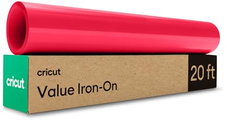 Cricut HTV Heat Transfer Vinyl | 6 m | Red | Iron-On HTV Vinyl for Fabric, Perfect for Custom T-Shirts & DIY Clothing