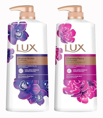 Lux Body Wash Magical Orchid Body Wash 1L (1 Pack) & Charming Peony BodyWash 1L (1 Pack) (Total 2 Packs)