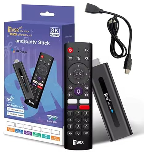 TV Stick 4K 2GB+16GB Controllo vocale H313 WiFi5 Dual Band Quad-Core 64bit HDR10+ Smart TV