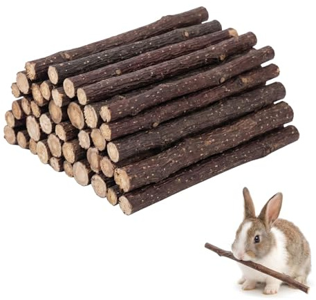 100g Juguetes para Conejos y Hamster, Palitos de Manzana Naturales para Masticar, Ramas de Manzano 10cm para Dientes Molares de Cobayas, Chinchillas y Roedores, Accesorios de Madera