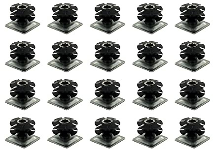 Outwater Industries Double Star Threaded Caster Insert | Heat Treated Steel | Fits 1-1/4 Inch Square 16-18 Gauge Tube | Thread: 5/16-18 | 20 Pack