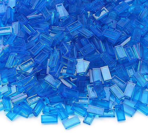 Feleph Transparent Dunkelblau 1×2 Fliesen ×700 Stück Teile und Stücke, Bulk Bausteine Flachsteine für Glatte Oberfläche Bodenwand, Spielzeug Zubehör Kompatibel mit Großen Marken