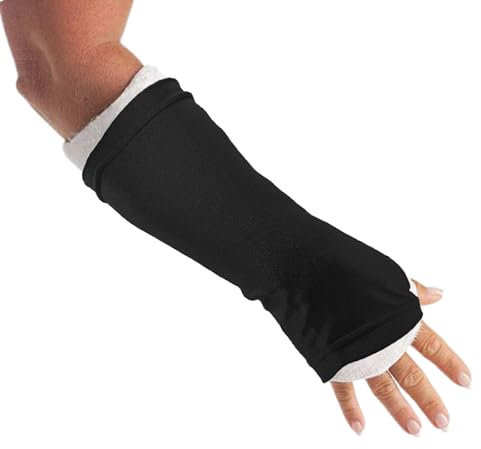 Arm Cast Sleeve Cover | Protects Arm Cast and Aids in Keeping your Cast Clean. Cast Protectors for Wrist Casts and Dressings, Plaster Cast Protector. (Black, M)