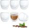 HENGBIRD Juego de 6 Tazas de Espresso de Cristal, Vasos Térmicos de Doble Pared, Resistentes al Calor, Con Efecto Flotante, Para Postre y Moka, Borosilicato, 80 ml