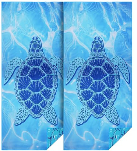 flintronic 2 Pezzi Telo Mare, Asciugamano da Spiaggia Oversize in Microfibra 180x80 cm, Asciugamano da Viaggio Leggero e Portatile, per la Spiaggia Regalo di Vacanza