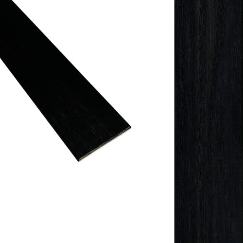 Solid Oak Flat Threshold Transition Door Bar 70mm Wide x 6mm Thick - For Solid, Engineered & Laminate Flooring. 0.9m, 1.1.0m, 1.8m or 2.7m Lengths. (Black Oak, 1.10m)