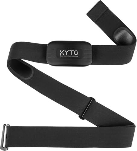 KYTO Correa de pecho para monitor de frecuencia cardíaca, ANT+/Bluetooth, compatible con aplicaciones iOS/Android, ciclismo, yoga, baloncesto, correr, ejercicio de fitness, boxeo