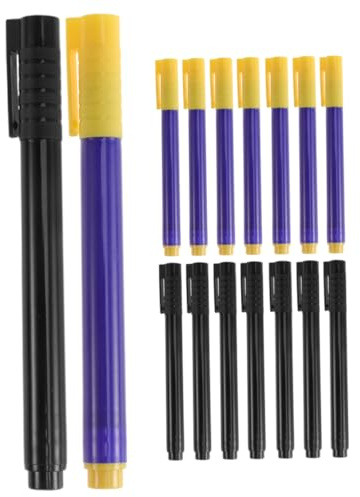 Veemoon 16pcs Water-Based Banknote Detector Pen Money Detector for Cash Handling Black Pen Easy to Use Ink Instant Verification Suitable for Retail Banking
