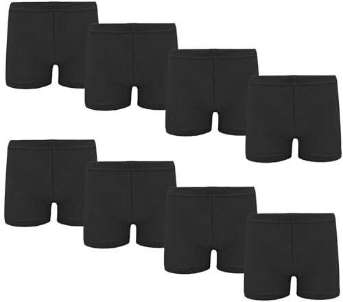 ZERULETS Girls Safety Short Dress Dance Breathable Black Shorts 8 Pack Kids Bike Cycling Shorts 2-10 Years - 140