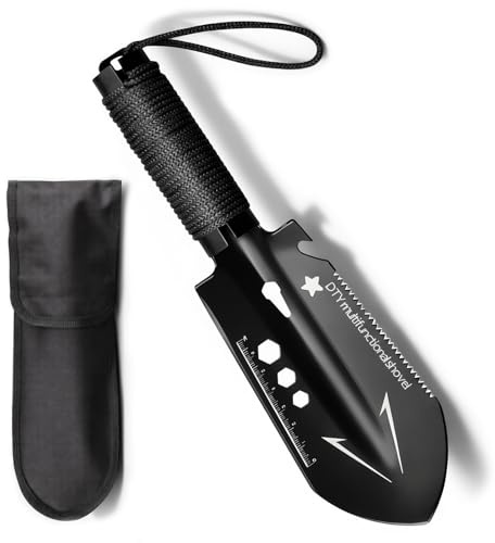 NiceNaiils Campingspade 9 en 1 Mini Badile, Trädgårdsspade Multifunktionell för trowel Arkeologi Plantering, Strand, Vandring, Utomhus, Fiske, Bilnödsituationer