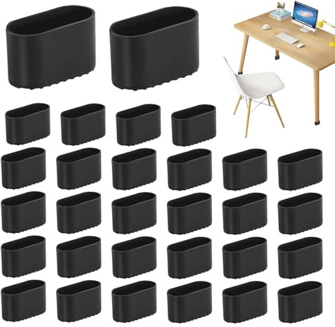 30 pièces de protections pour pieds de chaise en PVC rectangulaire, protège-pieds de chaise en plastique pour chaises de jardin, pieds de chaise, protège-pieds pour table de terrasse, placard, meubles