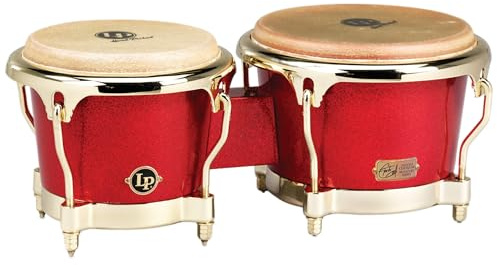 LP Galaxy Series Fiberglass Fausto Cuevas III Signature Bongos, Arena Red with Gold Hardware