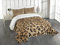 ABAKUHAUS Leopard-Druck Tagesdecke Set, Wildtierhaut, Set mit Kissenbezügen Maschienenwaschbar, für Doppelbetten 264 x 220 cm, HellBraune schwarz