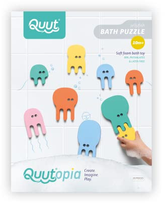 Quut - Puzzle de Bain Meduse – Jouets de Bain bébé à partir de 10 Mois – Jeux de Bain Bébé - Stimule la motricité et l'imagination
