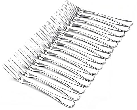 Lot de 15 fourchettes à crabe en acier inoxydable à 2 griffes pour dégustation, cocktail, salade, fruits, fête, voyage, 12,7 cm