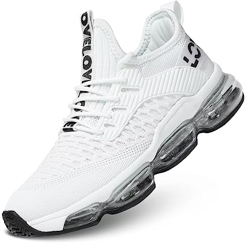 Mens Running Shoes Air Cushion Fashion Trainers Casual Breathable Walking Tennis Gym Athletic Sports Sneakers Zapatos White 11