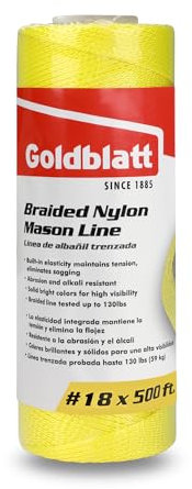 Goldblatt String Line, 500 Feet #18 Braided Nylon String Line, Brick Line for Gardening or Masonry Tools, Perfect Construction String for A String Level, Twine String for Gardening