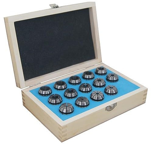 KATSU ER25 Spring Collet Set 14 Pieces 3-16mm Gripping Range Precision Router Collet Chuck for CNC Workholding Engraving Machine and Milling Lathe Tool 11028279