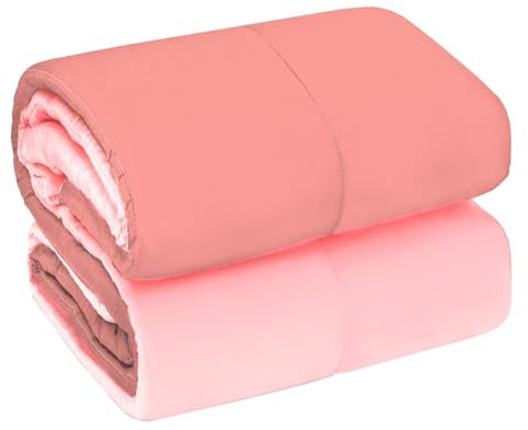 emmevi Trapunta Piumone Invernale Double Face 250 gr Ufficiali Coperta Calda Letto Matrimoniale Rosa Antico