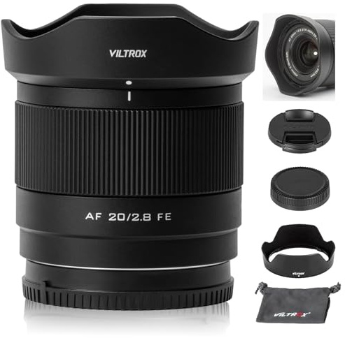 VILTROX 20mm F2.8 FE, 20mm f/2.8 Full Frame Lens for Sony E-Mount, STM Auto Focus Lens for Sony E-Mount A7 A7R A7S A7C A7II A7RII A7SII A7SIII A7III A7RIII A7IV A7RIV A9 A1FX3 A7RV ZVE1 A7CR A7CII A93