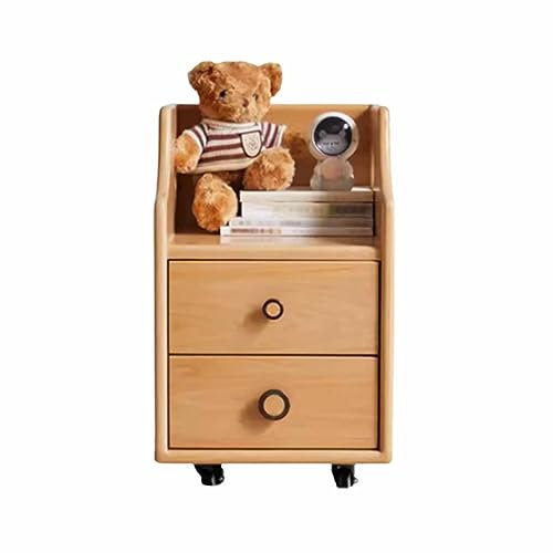 CHEMYO Oversize Space Solid Wood Night Stand European Beech Oak Bedside Table Modern Simple Removable Children's Bedside Organizer Storage Cabinet Bedside Furniture