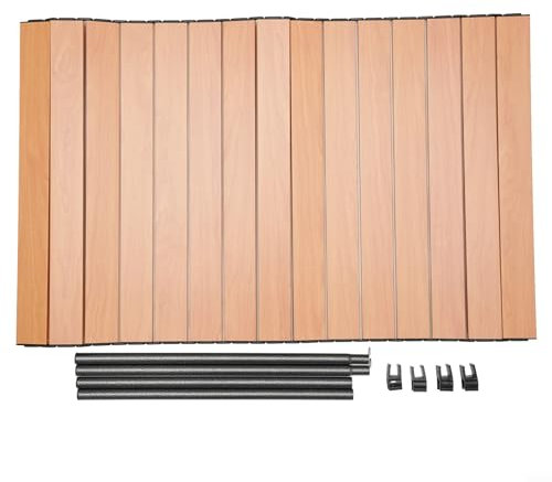 Camping Trailer Table Board, Foldable Trailer Table, Aluminum Alloy Foldable Camping Trolley Table For Wagon, Stroller, Garden Carts (L Wood)