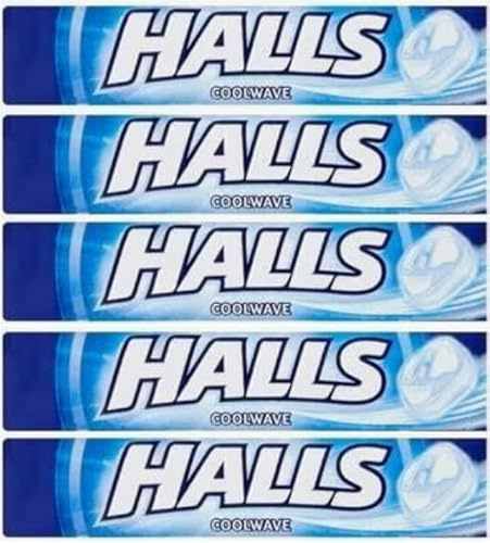 Halls Cool Wave Menthol Lozenges 33.5g | Sugar-Free Throat Drops for Cooling Relief & Fresh Breath | Soothes Cough & Irritation | Refreshing Menthol Flavor | Pocket-Sized Pack for On-The-Go Use