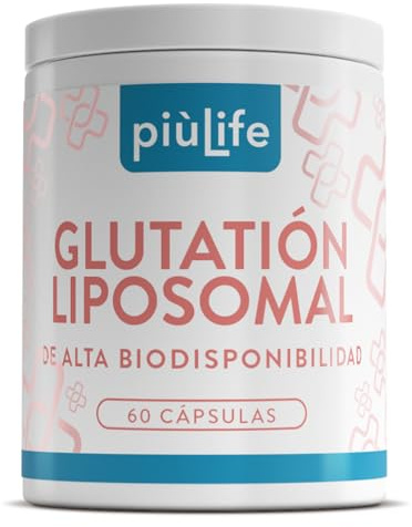 Glutatión Liposomal Reducido 60 Cápsulas PiùLife, Suplemento Glutation Puro Con Tecnología Liposomal, 250mg Por Cápsula, Potente Antioxidante, Detox, Sistema Inmunitario