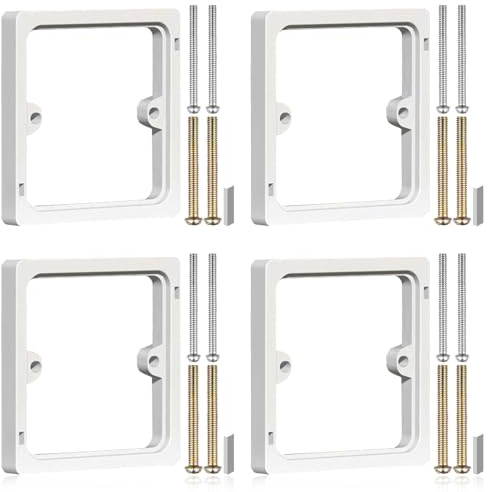 4Pcs Light Switch Spacer,10mm Square Spacer with Screws,Double Socket Spacers Box Extender,Light Switch Guard Spacers,Wall Protector,Single Gang Plate Spac-er Socket Surrounds for Outlets and Switches