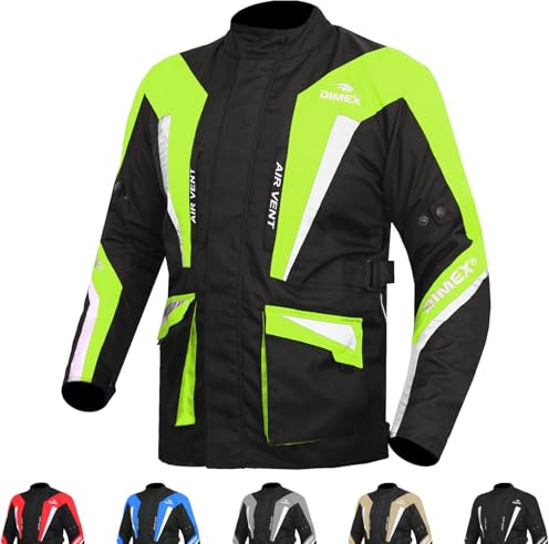 Dimex Waterproof Motorcycle Jacket – Men’s Cordura Textile Riding Jacket, Armoured Style, All Season