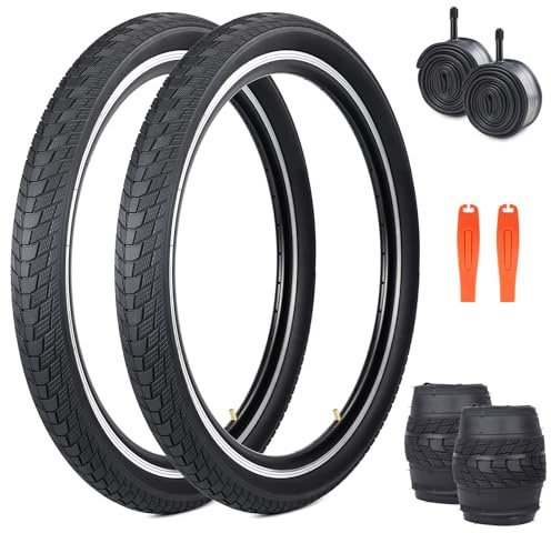 ZUKKA 2 st vikbara 26 tums däck 26 x 2,20 kappa 56–559 och 2 st 26 tums slang AV35 mm ventil för barncykel, MTB mountainbike, MX Freestyle pendlarcykel