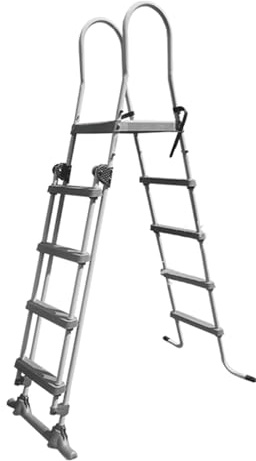 KLZUOPT Escalera retráctil para Piscina elevada con pasamanos, soporta hasta 250 kg, Ideal para Piscinas Interiores y Exteriores, Parques acuáticos.