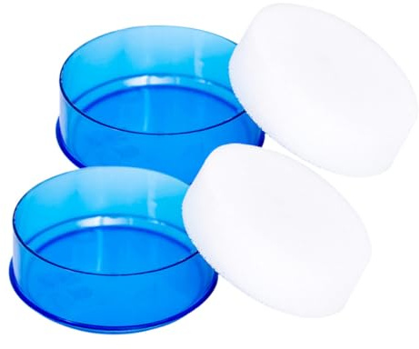 MUCKLILY Humedecedor de Dedos para Contar Dinero, Esponja de Plástico Transparente Azul, 2 Piezas, Herramienta para Oficina y Finanzas, Absorción Rápida y Uso en Clasificación de Papeles