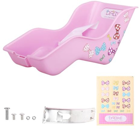 Asiento De Bicicleta Para Muñecas - Estante Para Juegos De Rol De Bicicleta Para Niñas De 12 Pulgadas, Soporte De Montaje Trasero | Pequeño Cinturón De Seguridad A Presión, Soporte De , Tornil