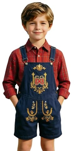 Pantalones con Tirantes Estampados para niños, Estilo Oktoberfest, Estilo Tradicional bávaro Lederhosen, Pantalones Casuales para niños pequeños.