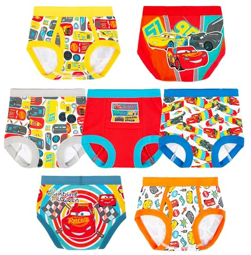 Disney Pixar Cars Toddler Potty Training Pant & Brief Combo option, Stickers & Tracking Chart In Sizes 18M, 2T, 3T, 4T