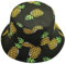 HugeStore Fischerhut mit Fruchtmuster, Sommerhut für Herren und Damen, Ananas, Schwarz
