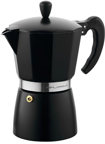 Florina Cafetière Italienne (250 ml) I 6 Tasses I Machine a Cafe Italienne MACCHIATO I Cafetière en Aluminium pour Préparation d'Espresso Italien I Convient à tous les Types de Cuisinières, Induction