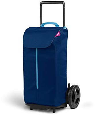 Gimi Komodo | carrello portaspesa con zip frontale | carrello portaspesa con grandi ruote e parafango |capacità di carico 50 l | 45 x 38 x 96 cm