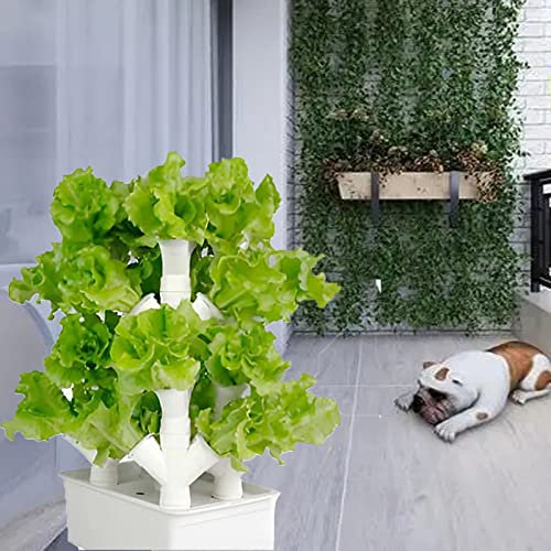 Hydroponik-Turm,Indoor Kräutergarten Kit,16/24/32 Pflanzlöcher Hydroponische Anzuchtsystem,Indoor Garden Kit,für Obst und Gemüse,mit Hydratisierungspumpe,3Columns