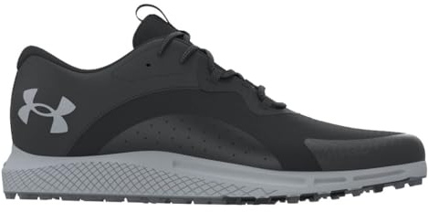 Under Armour Men's Charged Draw 2 Spikeless Cleat Golf Shoe, (002) Black/Black/Mod Gray, 7